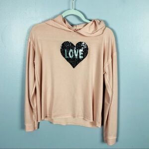 Ten Sixty Ben Sherman Pink Flip Sequin Hoodie
